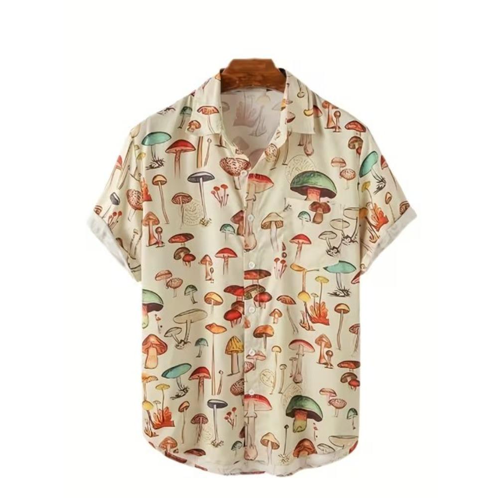 Camicia da uomo con stampe 3D a linee minimaliste, camicia con bottoni, camicia casual, camicia estiva, manica corta, abbigliamento quotidiano per le vacanze