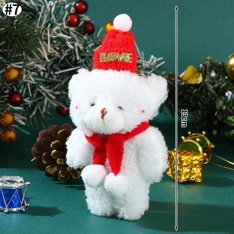 Capybara Christmas Keychain Cute Red Scarf Bear Doll Keyring Hanging Mobile Phones Bag Pendant Christmas Party Small Gifts Decor
