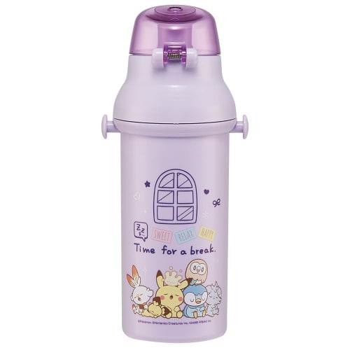 Skater Children's Plastic Water Bottle 480ml One Push Open/Close Antibacterial Child Friendly Lightweight Antibacterial Treatment Made In Japan Pokemo