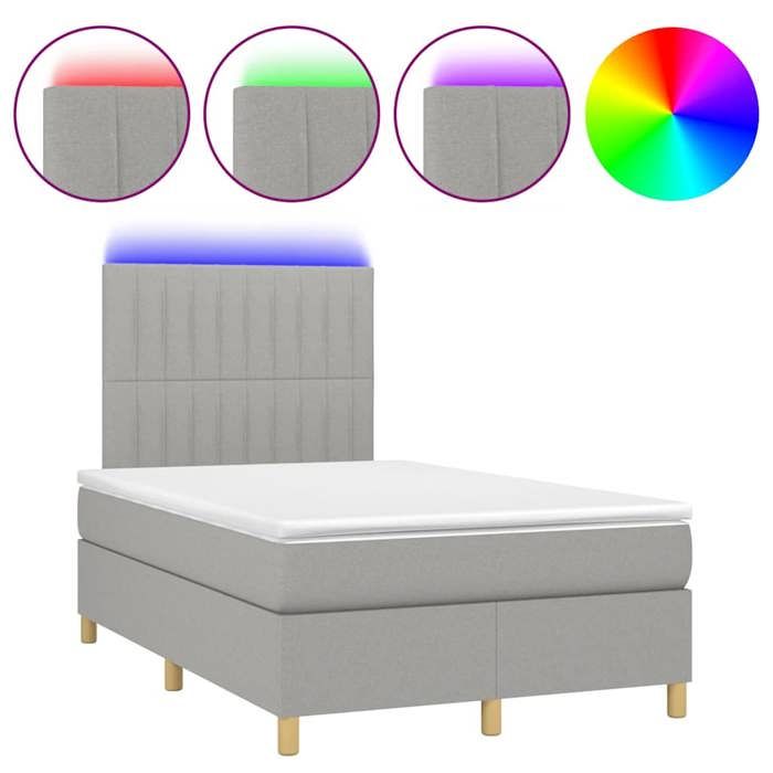 Maison Exclusive - Sommier à lattes de lit matelas LED gris clair 120x190 cm tissu