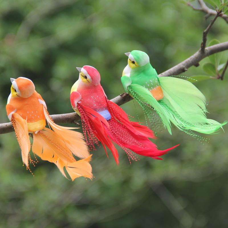 6pcs Foam Feather Artificial Birds Imitation Bird Model Home Outdoors Garden Wedding Decoration Ornament DIY Party