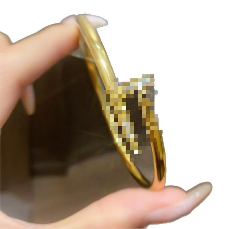 Stainless Steel Zirconia Cross Cuff Bracelet - Korean Style, Fashionable and Luxurious Hand Jewelry