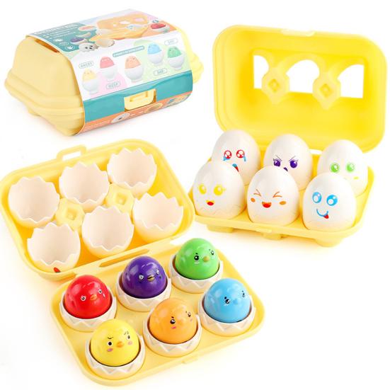 6Pcs Eggs Toy Montessori Dinosaur Matching Eggs Toy Educational Sensory Development Toy for Toddlers