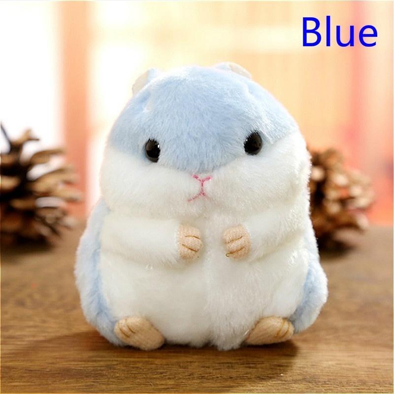 Kawaii Cute Soft Hamster Keyrings Keychains Faux Rabbit Fur Pompom Fluffy Trinkets Car Handbag Pendant Key Chian Ring Holder