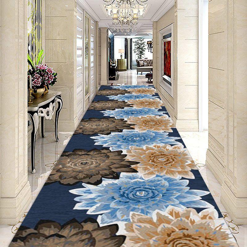 Modern Geometric Hotel Hallway Carpet Home Corridor Long Rug Soft Stair Carpet Entrance Floor Mat Non-Slip Base Runner Rug