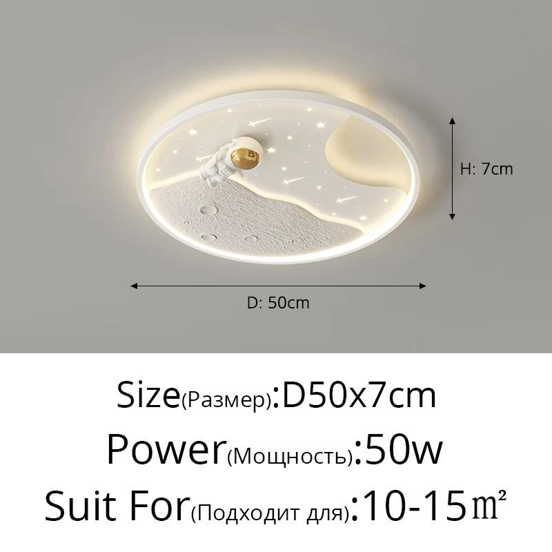 2025 New Round LED Ceiling Light for Children Creative Home Moon Astronaut Light Dreamy Bedroom Girl Kewei Princess Light