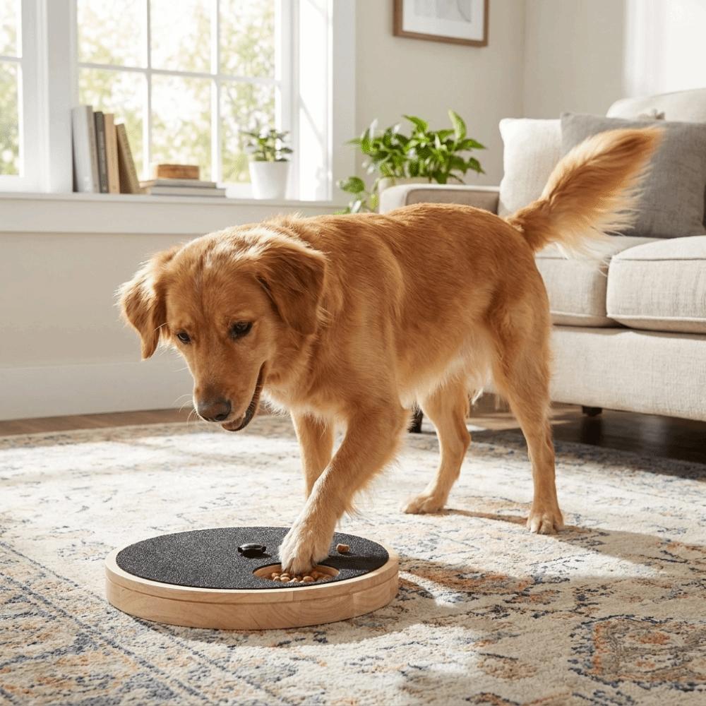 Rotating Dog Scratching Board Solid Wood Round Dog Nail Grinding Pad Non-Slip Wear-resistant Dog Nail File Living Room