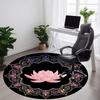 1pc Lotus Mandala Pattern Chair Carpet for Office, Round Non Slip Durable Large Size Office Carpet, Suitable for Office
