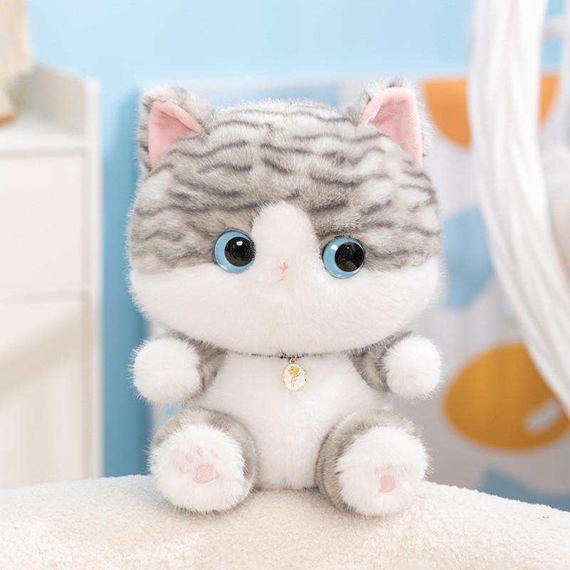 Lucky Cat Plush Toy With Necklace And Bow Decoration For Home Decor And Giftgiving