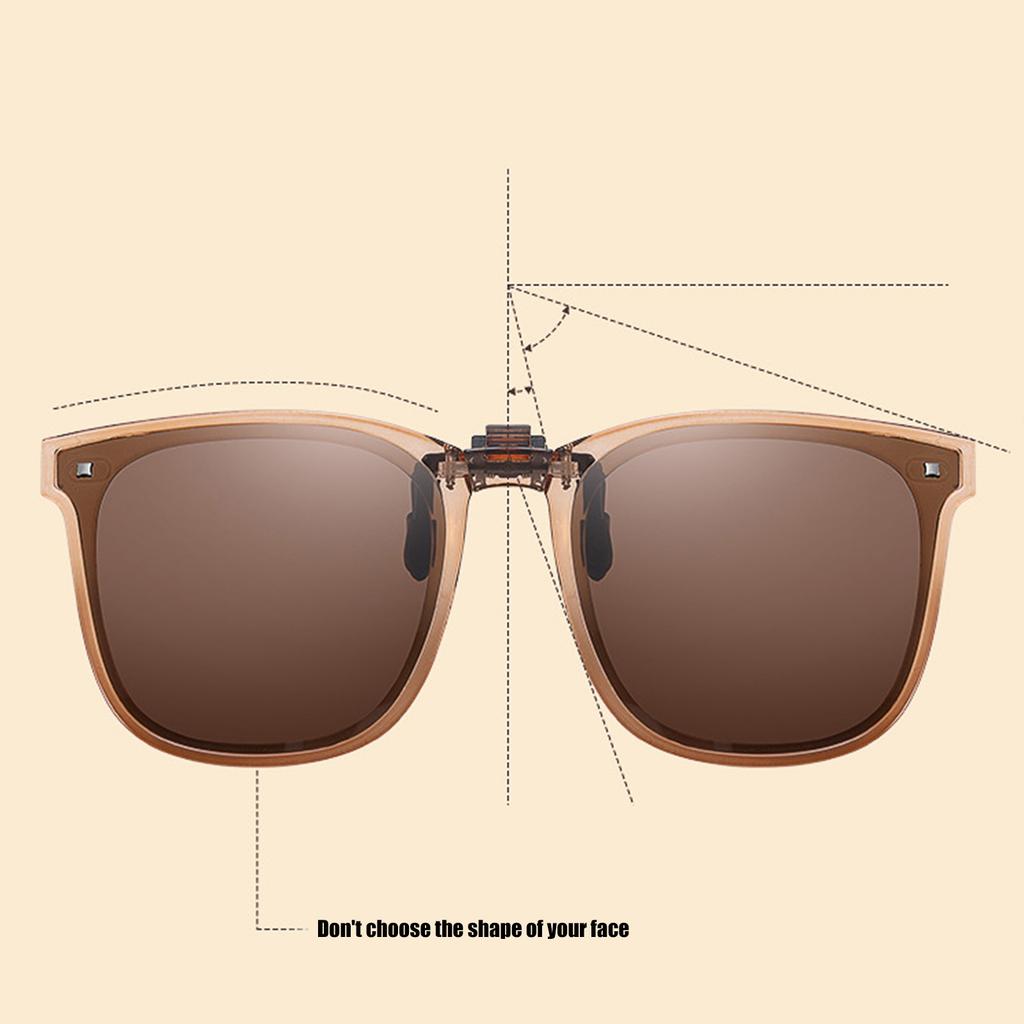 Square Clips On Sunglasses Foldable Polarized Spring Hinges Sunglasses Metal Clips Rimless Sunglasses Outdoor Sunshades
