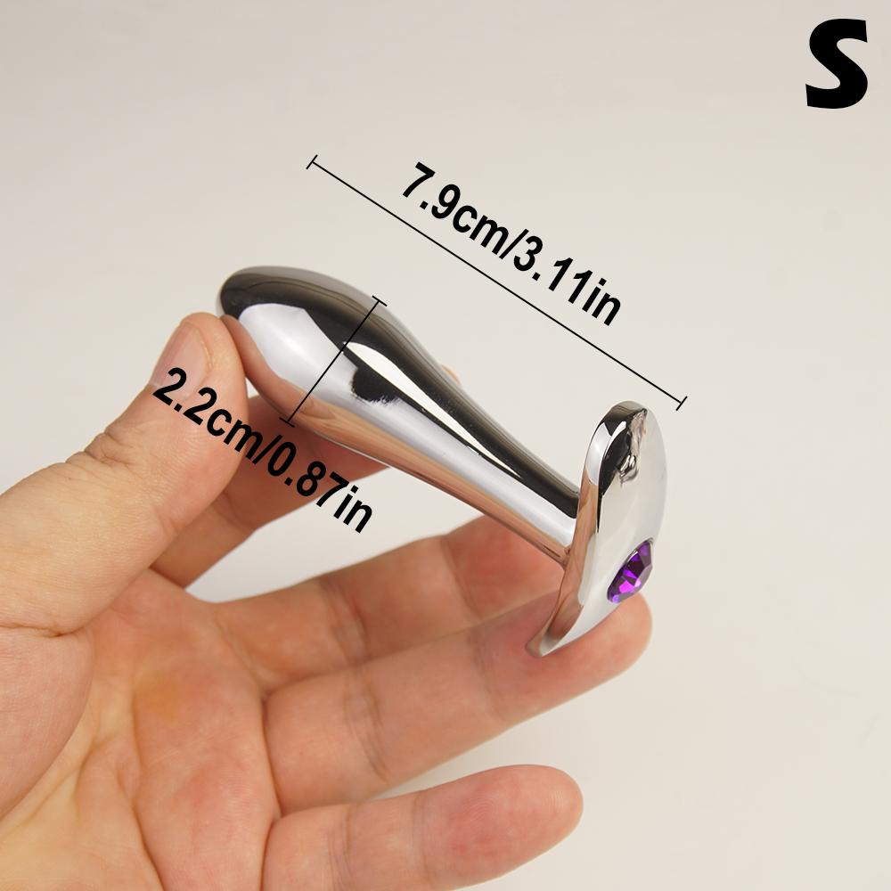 Metal G-Spot Butt Plug with Drill Prostate Massager,Anus Anal Sex Toys Trainer,Analplug Buttplug With Jeweled Base
