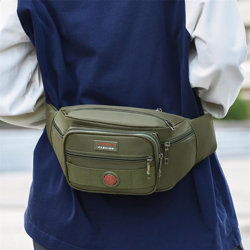 Unisex Multifunctional Waist Bag Large Capacity Waterproof Oxford Business Pack Trendy Crossbody Chest Bag for Travel Work