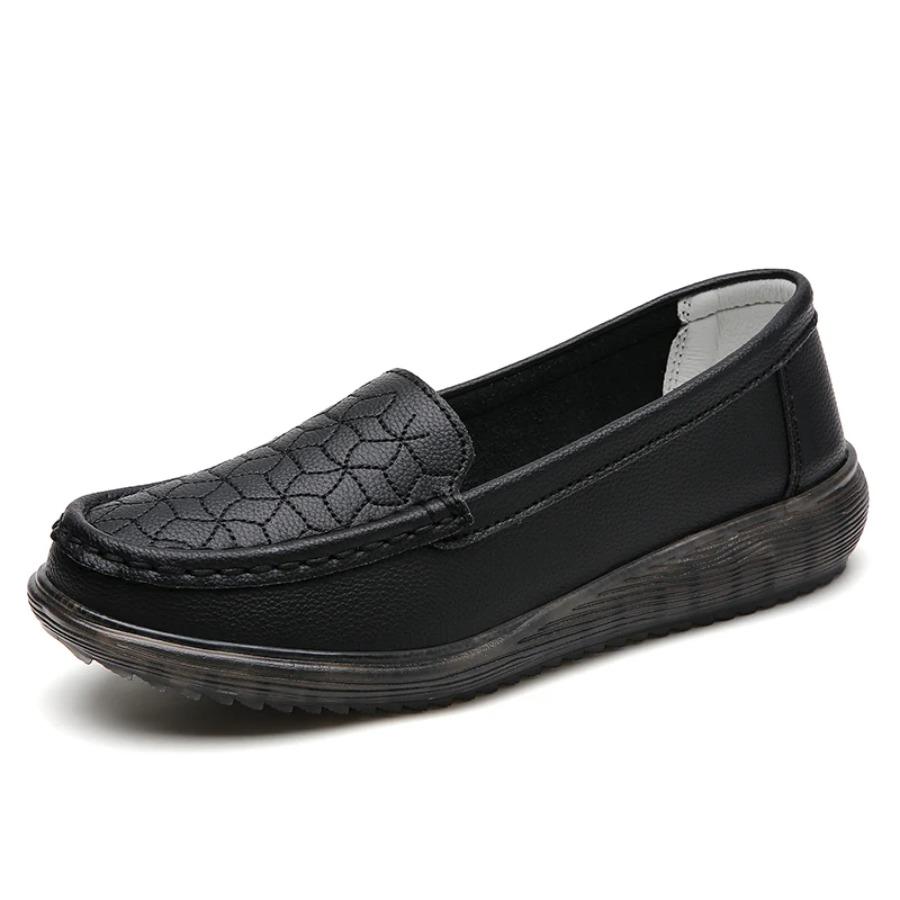 2025 Designer's new 100% leather women's casual shoes Women's flat mother shoes spring and autumn casual walking women's shoes