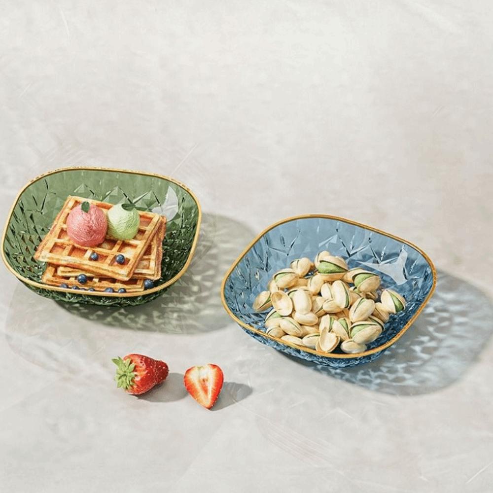 5PCS Square Snack Plate Transparent Dining Table Waste Dish Kitchen Tableware Appetizer Plate Party