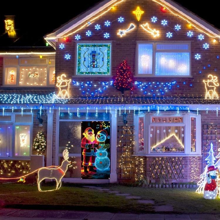 Fluorescent Efficient Door Curtain Christmas Decoration Easy Hanging Design For Indoor Outdoors Celebration