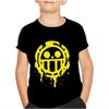 One Piece Luffy T Shirt Four Emperors Short Sleeve Zoro Sanji Chopper Ace Law Tee Children's Clothing Fashion Costumes for Kids Top