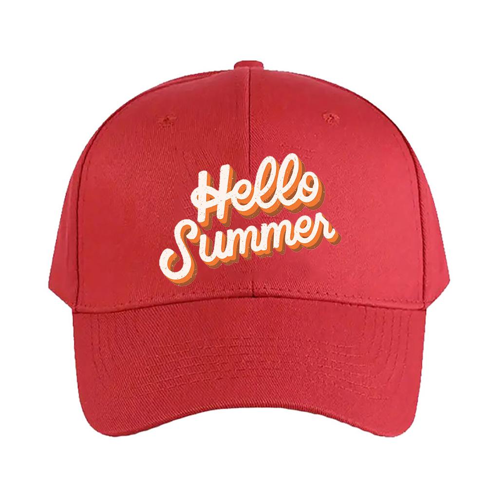 Hello summer Cap Woman Man Baseball Cap Adjustable with Curved Brim Duckbill Cap Protection Sun Hats