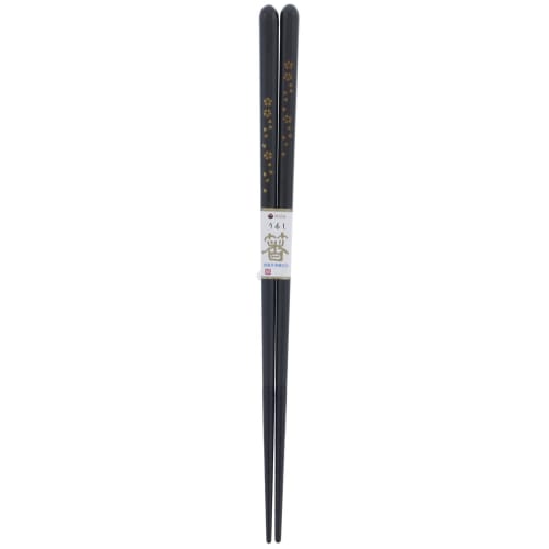 Ishida Japanese-made Chopsticks, MR, Sakura Fuugetsu Design, Dishwasher Safe, Natural Wood, 23cm, Black