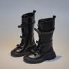Girls High Boots 2025 Winter Korean Style Britain Style Children Long Boots for Catwalk Bow Solid Color Kids Princess Shoes