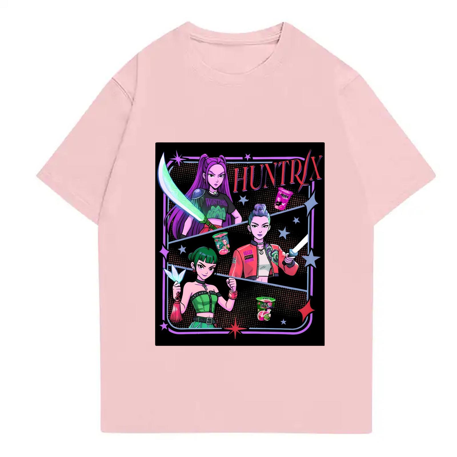 

Детская футболка с коротким рукавом с аниме-принтом 110 розовый