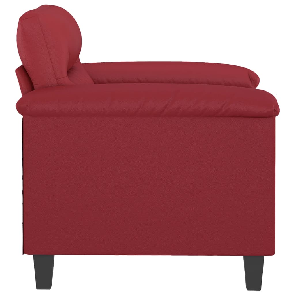 Armchair Burgundy 60 Cm Artificial Leather