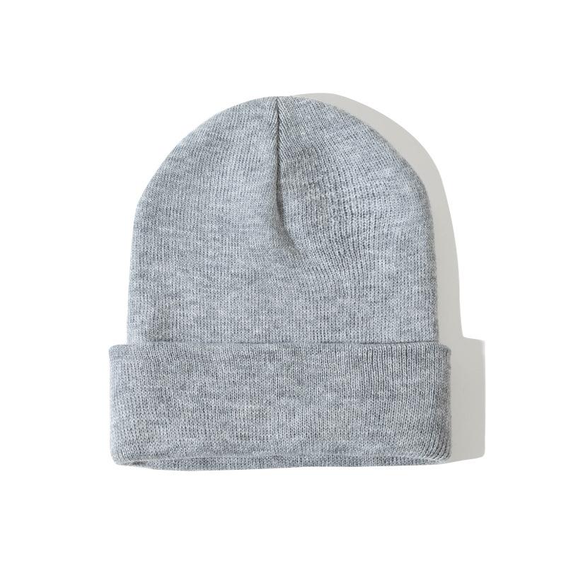 Custom Logo Unisex High Quality Plain Blank Dyed Solid Color Winter Hat Acrylic Knitted Cuffed Beanie