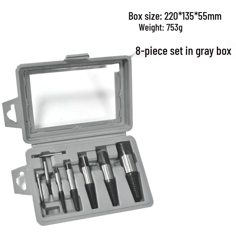 8-Piece Broken Wire & Screw Extractor Tool Set for Stripped Screws and Faucet Valves