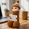 Unique Crochet Figurine Handmade Ornament, Funny Positive Desk Buddy, Cute Novelty Decoration Figurine, Emotional Support Keepsake Gift for