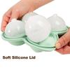 AT19-Ice Ball Silicone Mold 4-Cavity Round Ice Cube Tray Including Lid For Cocktails, Whiskey& More Perfect