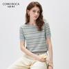Komang Boca Women's Silk Blend Striped Knit T-Shirt