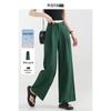 Mengshuya Women's High-Waist Linen Blend Straight-Leg Wide-Leg Pants