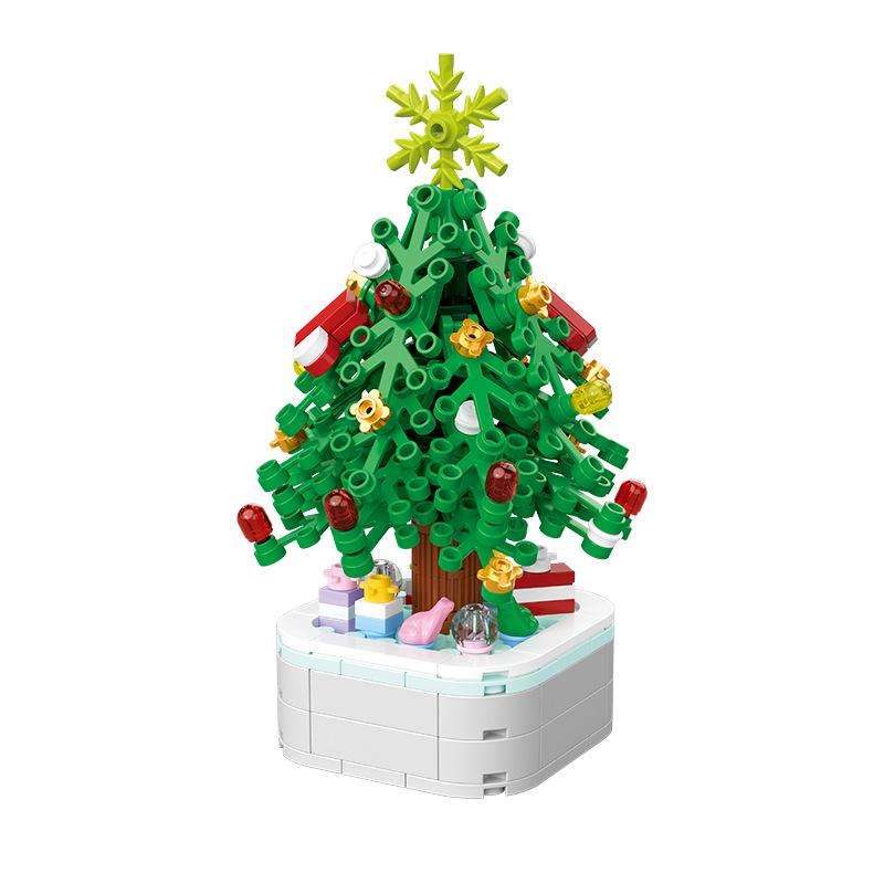 Drill Horse 103E-1 Christmas Tree Building Blocks Toy – Children's Desktop Ornament, Festive Gift
