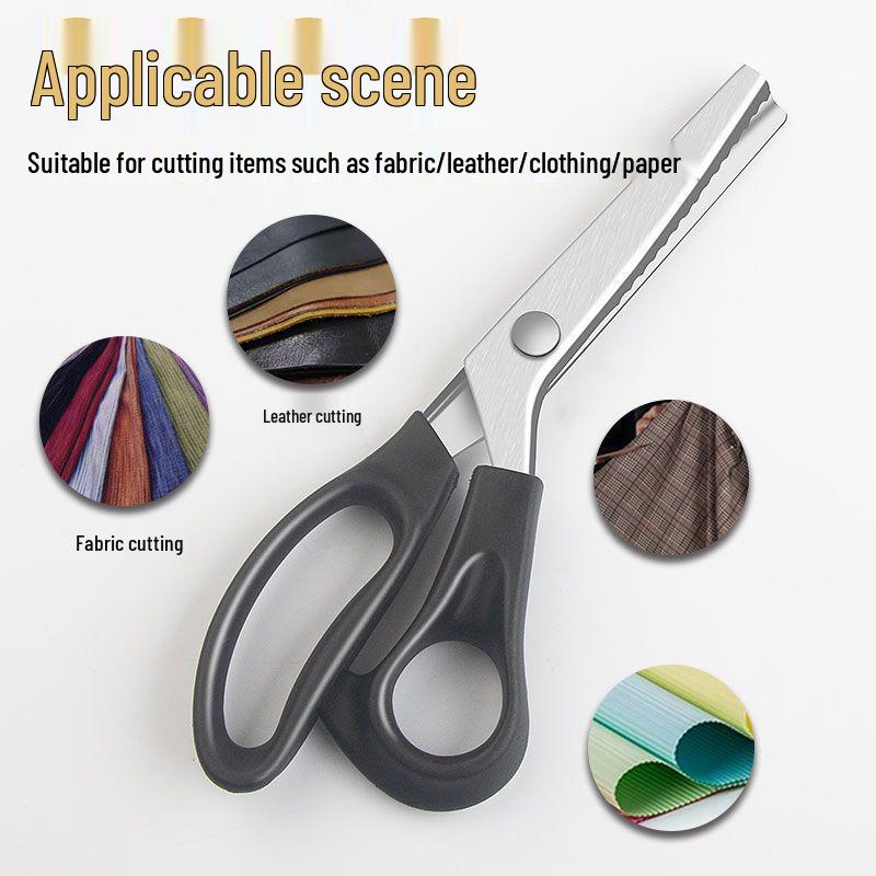 Spitze Overlock Nähschere ohne Nähen: Große Welle Edelstahl Schneiderschere für Kanten