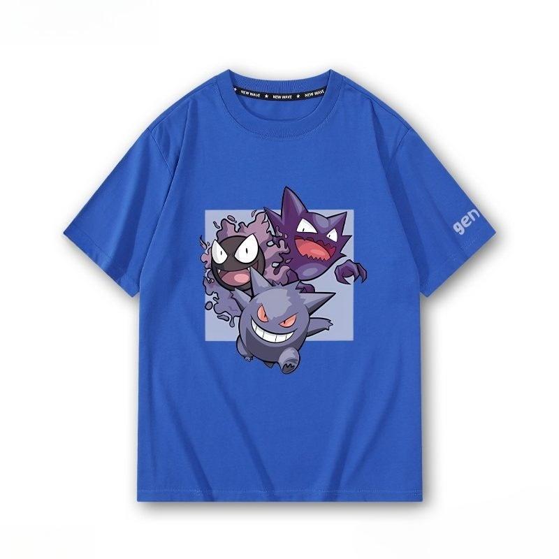Pokémon Gengar Printing Tee 100 Cotton Tshirt Mens 2026 Summer Fashion Oversize Street Casual Y2K Tops Streetwear Clothing