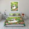 Cartoon Duck Floral Set Summer Multiple Sizes Kid'S And Adults' Bedroom Exquisite 3Pc Bedding Set, Gift