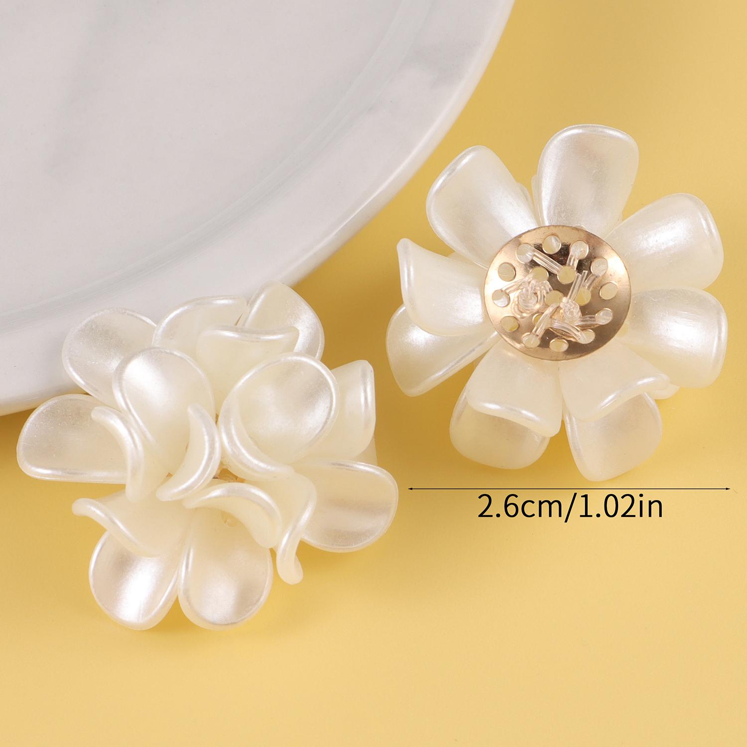 1/7Pcs Acrylic Rose Pearl Crystal Petal Flower Floral Sewing Patches Patch for Dress Making Diy Craft