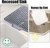 Silicone Dish Drying Mat for Kitchen Counter,  Non-Slip Drain Pad with Built-in Drain, Heat Resistant Stone Drying Mat