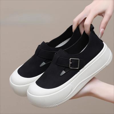 Fashion Round Toe Slip On Shoes for Women Casual Trends 2025 Vulcanized Shoe Original 39 Korean Designer Luxury Deals New Woman Footwear