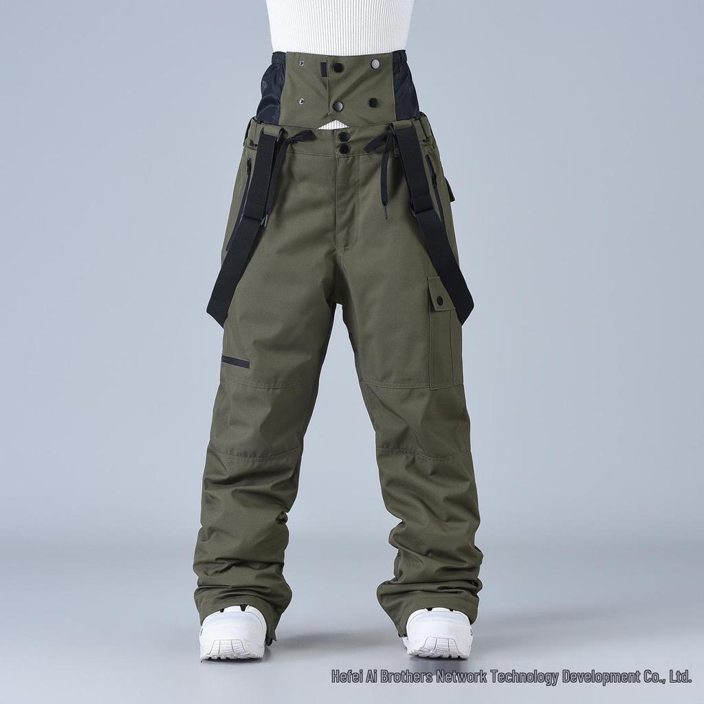 Ski Pants - Windproof, Waterproof, Cotton-Padded, One-Piece for Men & Women, Suitable for Single & Double Boarding
