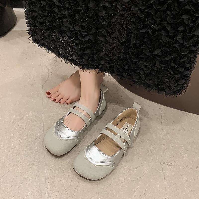 Fashion Round Toe Shallow Mary Jane Shoes Women Soft Sole Casual Shoes Female Retro Slingback Mule Flats Zapatos 2024
