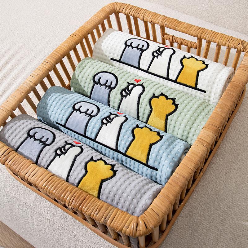 Cartoon Katzenpfote Eis Seide Sofa Kühl Bambusmatte Sommer Sommer Rutschfeste Sitzkissen Sofa Vollbezug Stoff