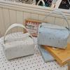 Cute Star Print Nylon Cosmetic Bag Large Capacity Portable Handle Toiletry Pouch for Women Travel Daily Use