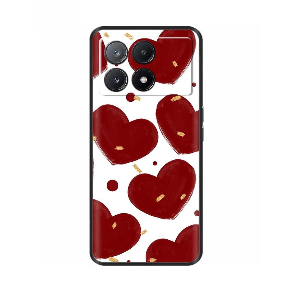 Poco X6 Case Phone Case Lovely Cat Coque Cover For Xiaomi Poco X6 Pro Poco X 6 Pro X6Pro Pocox6 Pro 5G Liquid Silicone Cases