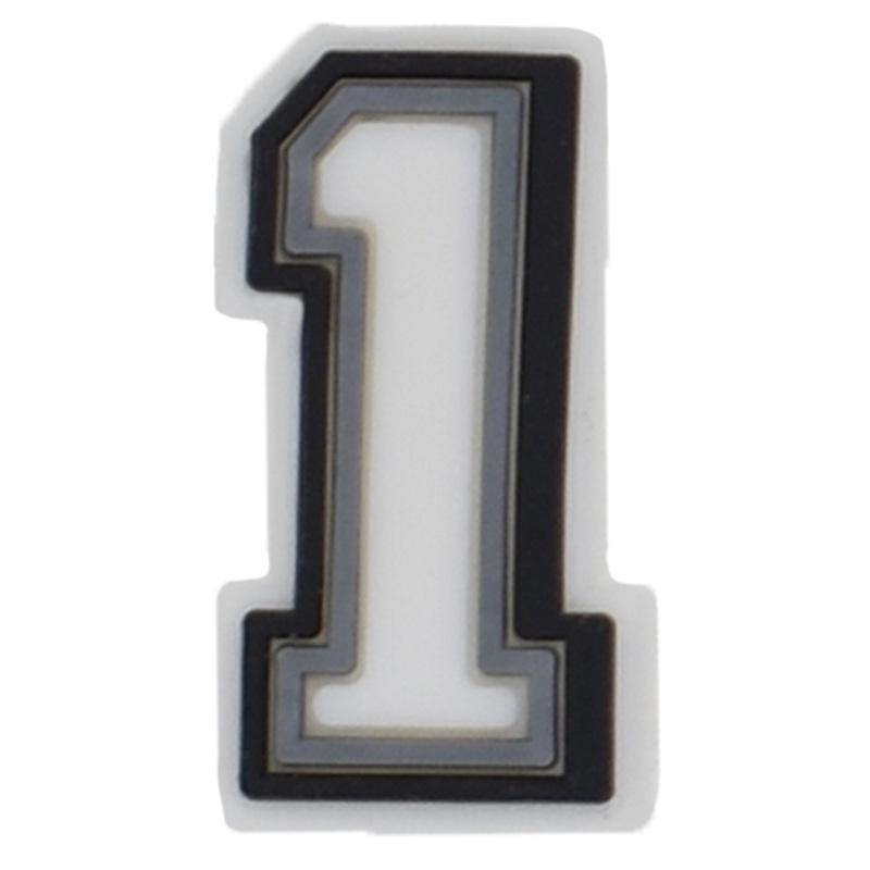 Black & White Letter Series PVC Clog Shoe Charms - Soft Rubber Shoe Flowers & Accessories