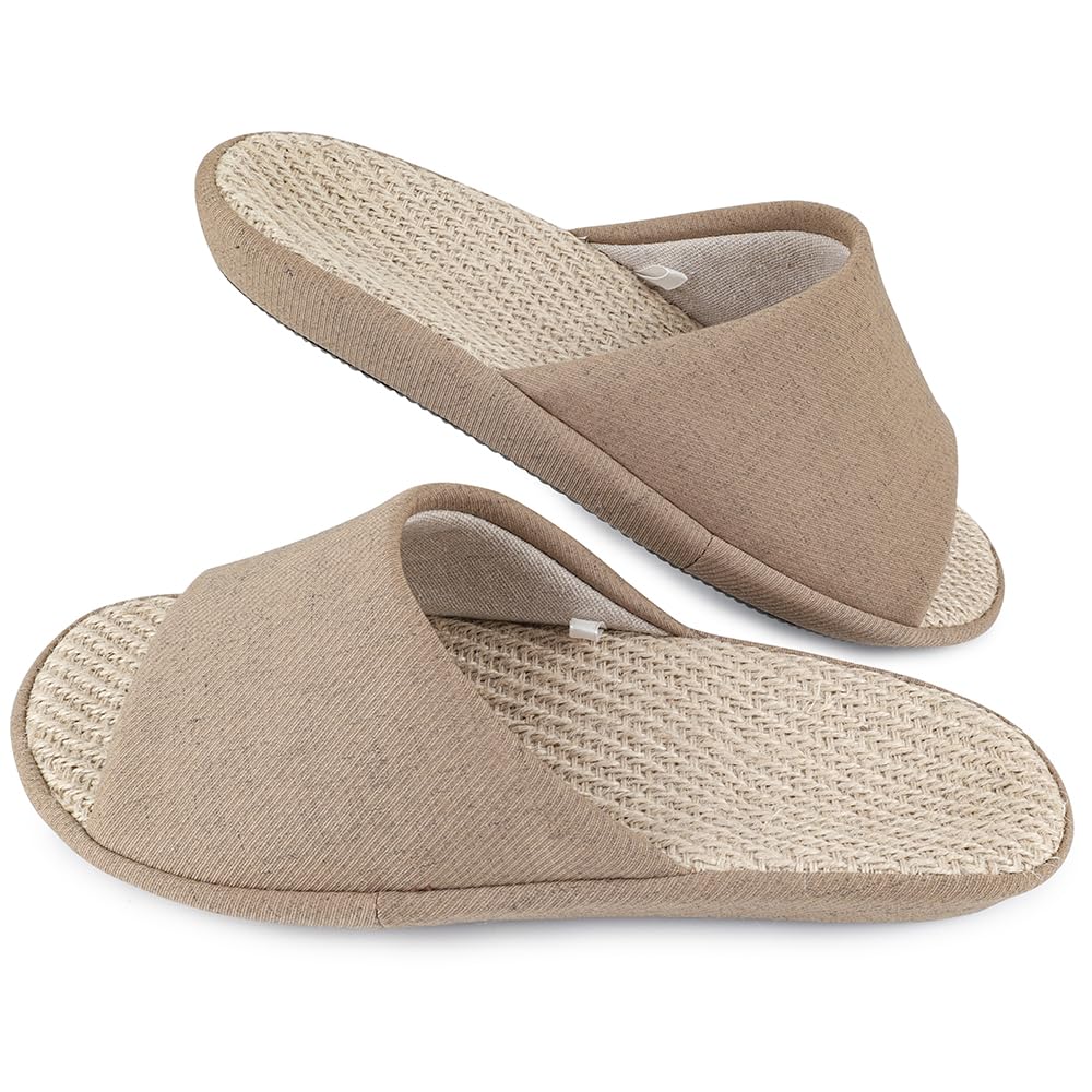 

YAKIDA Летняя комнатная обувь из джута и японской памяти для мужчин и женщин, размер тапочек, легкая, моющаяся, пеньковая, обувь, комфорт «натурального стиля»,