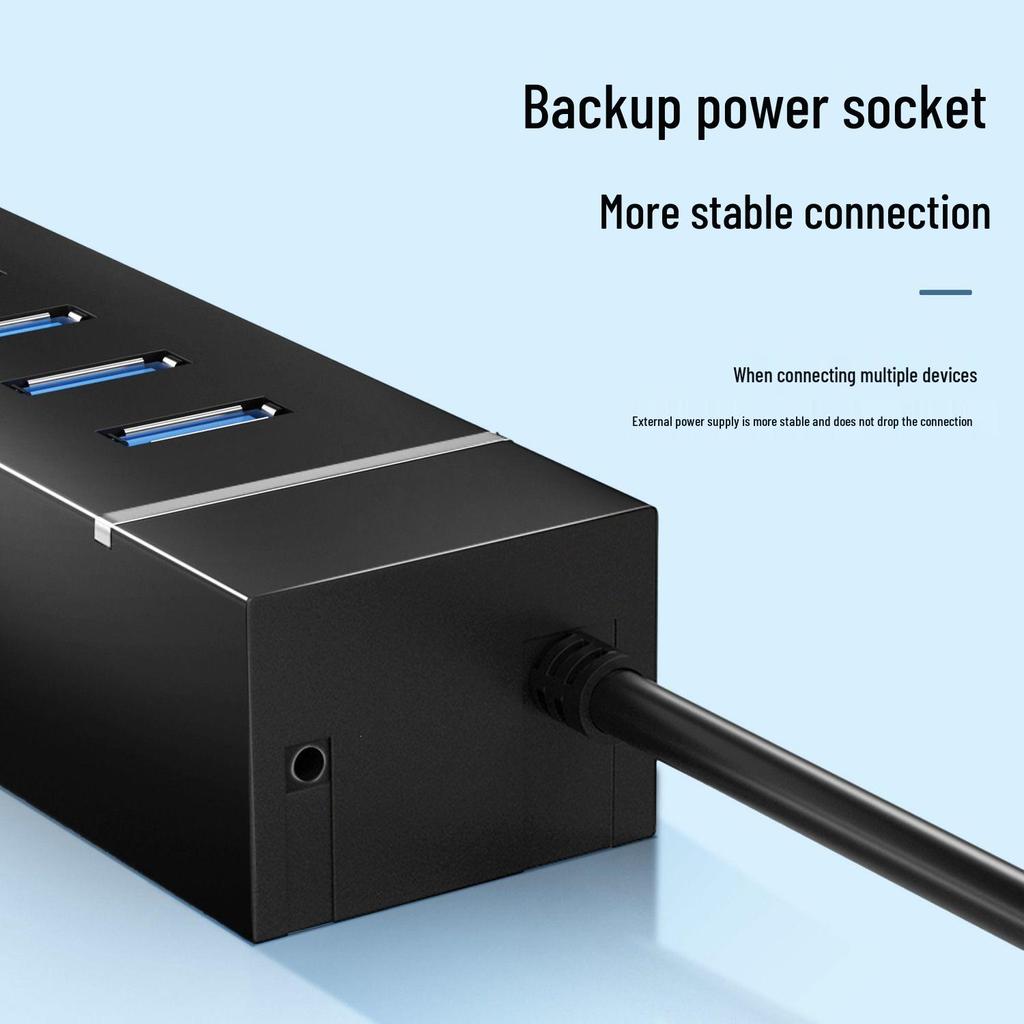 USB 3.0 High-Speed Multi-Port Hub with Vertical Extension for Laptops and Desktops.
