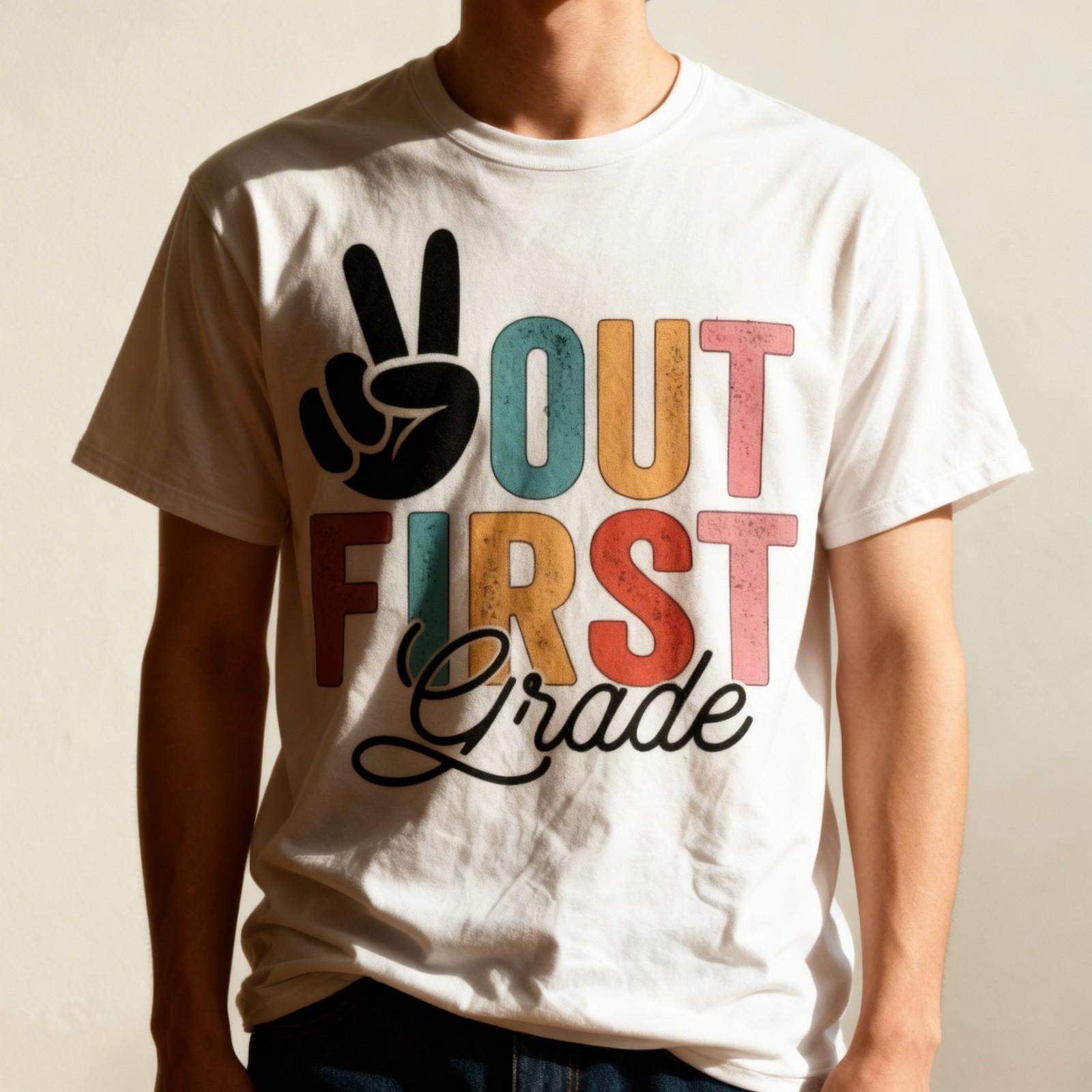 Peace Out First Grade Last Day Of School Graduation Unisex T-Shirt S
