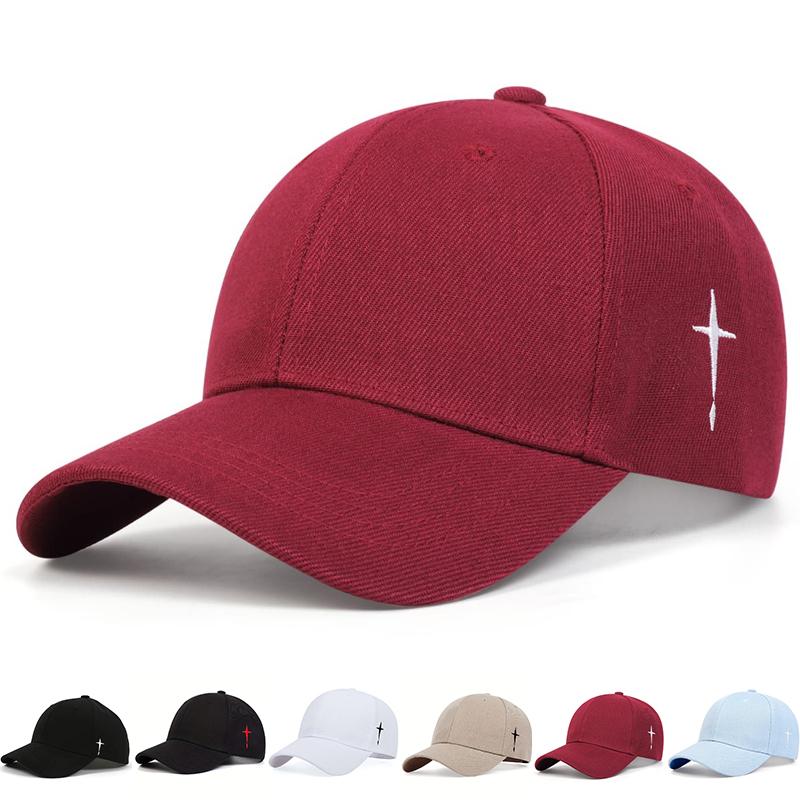 

Unisex Simple Cross Embroidery Snapback Baseball Caps Spring and Autumn Outdoor Adjustable Casual Hats Sunscreen Hat небо синє кольору