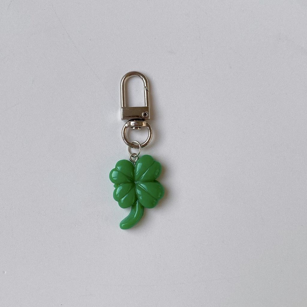 Original Green Leaf Lucky Phone Charms Pendant Cute Keychain Accessories For iPhone 12 CCD Camera Schoolbag Ins Korea