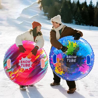 1Pcs Inflatable Snow Disk Tube With Handles For All Ages Heavy-Duty & Cold-Resistant For Thrilling Rides Winter Outdoor Sports